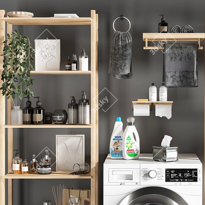 Modern Laundry Room Organizer 3D model image 5