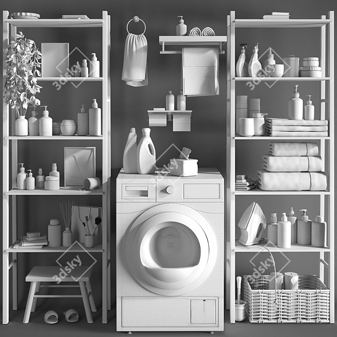 Modern Laundry Room Organizer 3D model image 6
