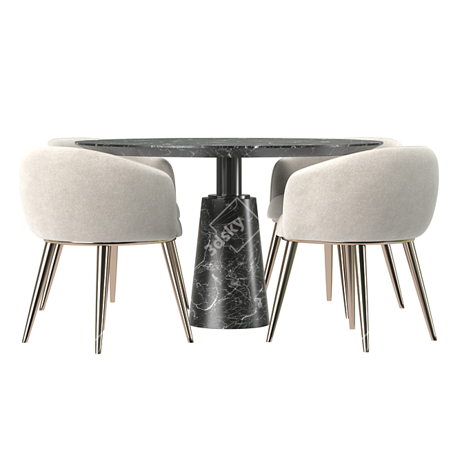 Elegant Genova Dining Set 3D model image 3