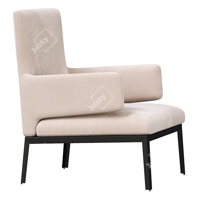 Elegant Arflex Hug Armchair 3D model image 2