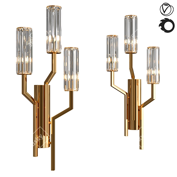 Sleek IRLIN TRIO Pendant Lights 3D model image 1