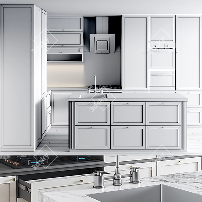 Kitchen_D 2015: Versatile CM-Sized 3D Model 3D model image 5