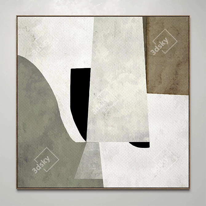 Plaster Square Photo Frames Set 3D model image 2