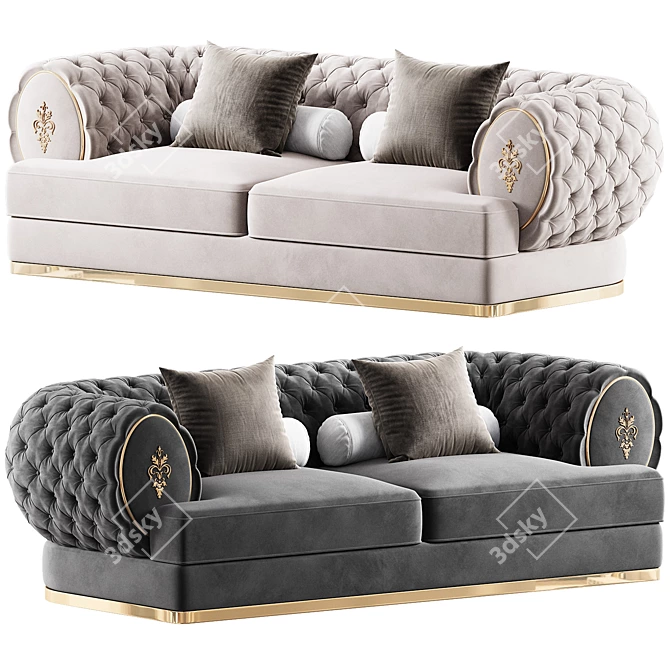 Elegant Visionnaire Oberon Sofa 3D model image 1