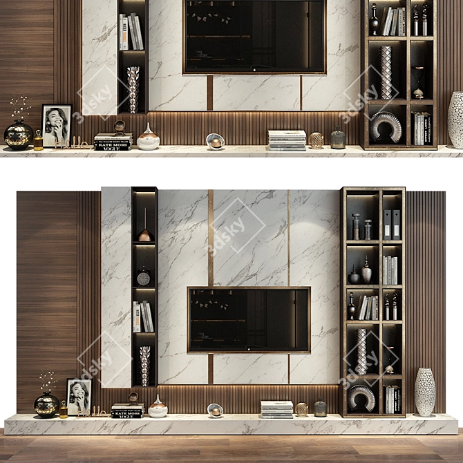 Modern TV Wall Shelf 3D model image 1