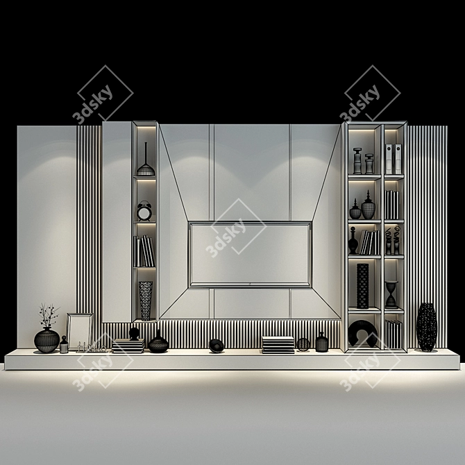 Modern TV Wall Shelf 3D model image 2