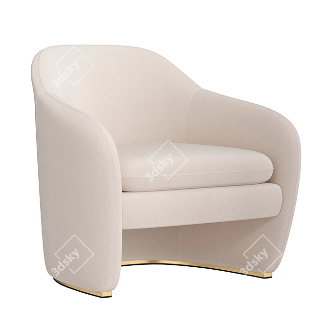 Modern Pavia Lounge Chair: Stylish, Comfortable 3D model image 2