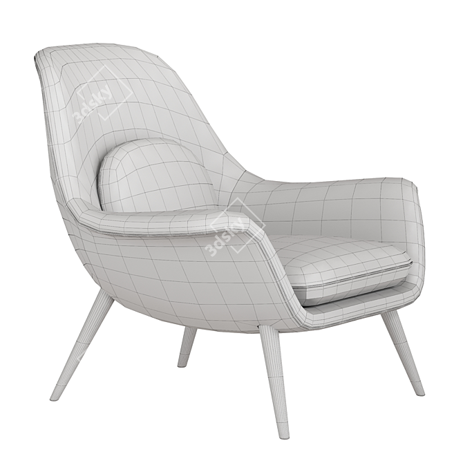Modern Swoon Lounge Chair 3D model image 4