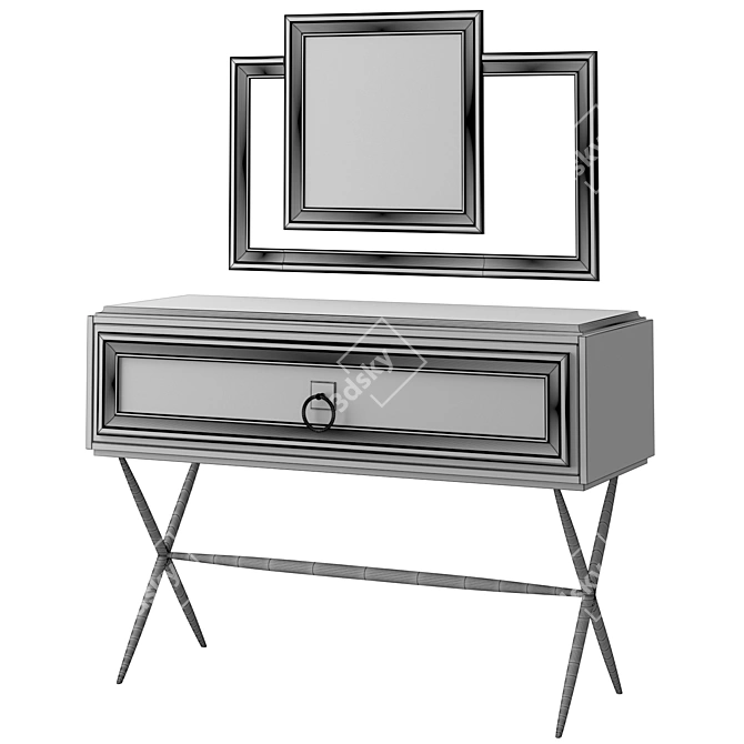 Elegant Dressing Table Set 3D model image 3