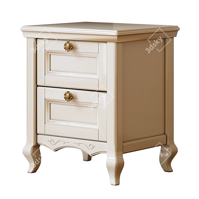 Elegant Cleopatra Collection Bedside Table 3D model image 1