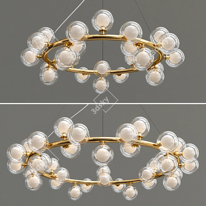 Elegant Linda Glass and Metal Lamp 3D model image 4