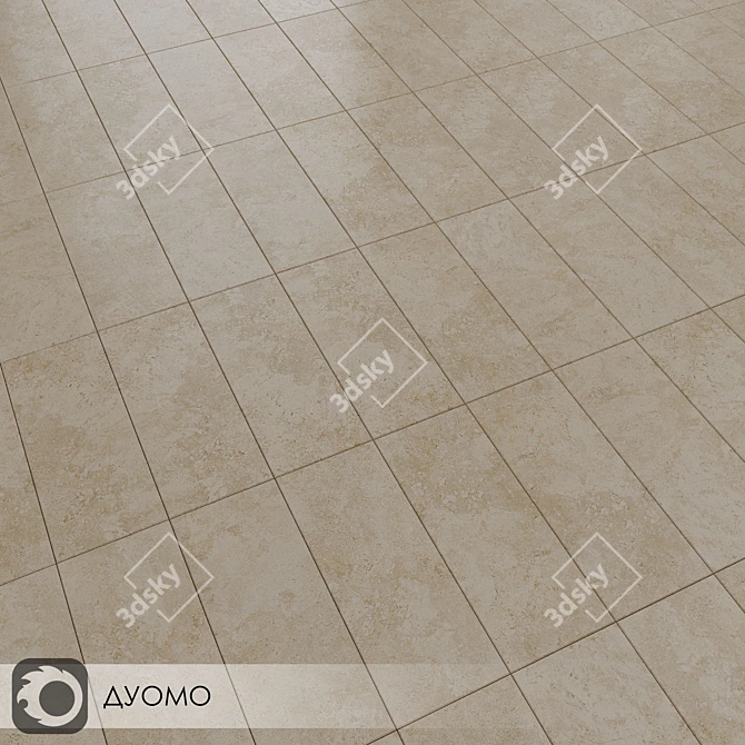 Duomo Beige Ceramic Tiles 3D model image 3