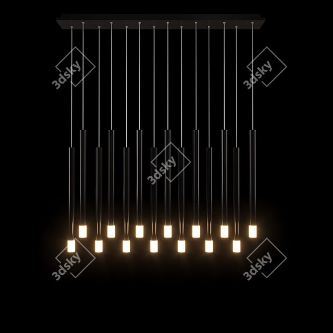 Sleek Polygon Light Fixture 3D model image 1