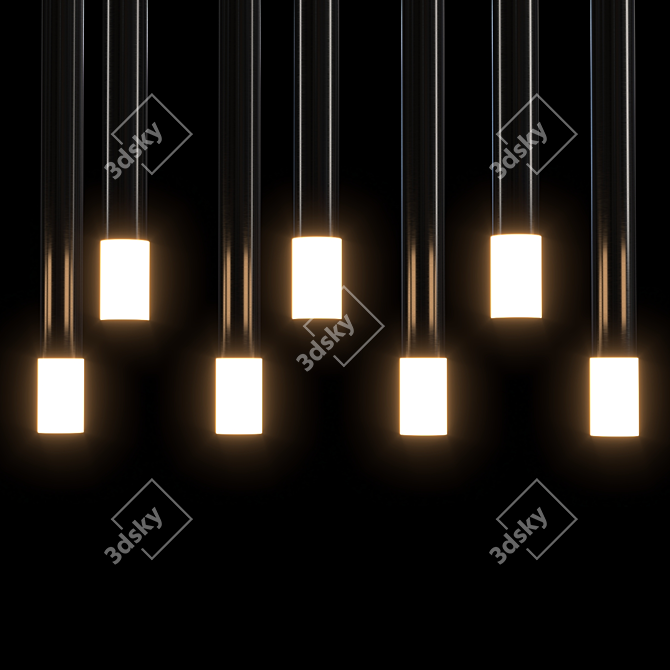 Sleek Polygon Light Fixture 3D model image 3