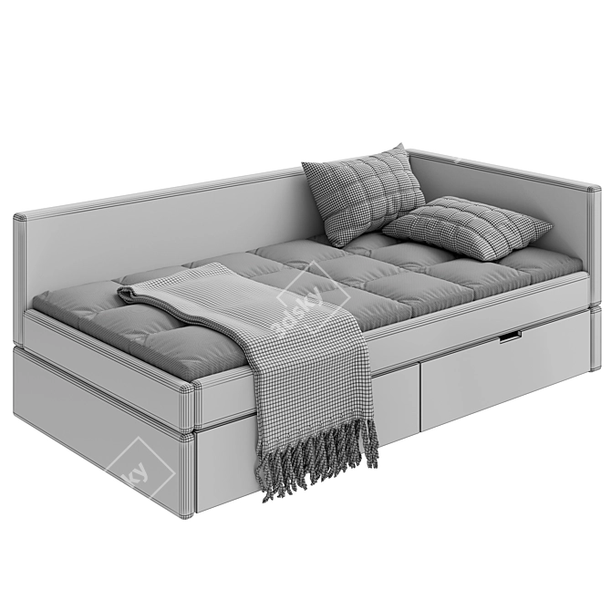 Modern Baby Bed - Space-Saving, Stylish 3D model image 2