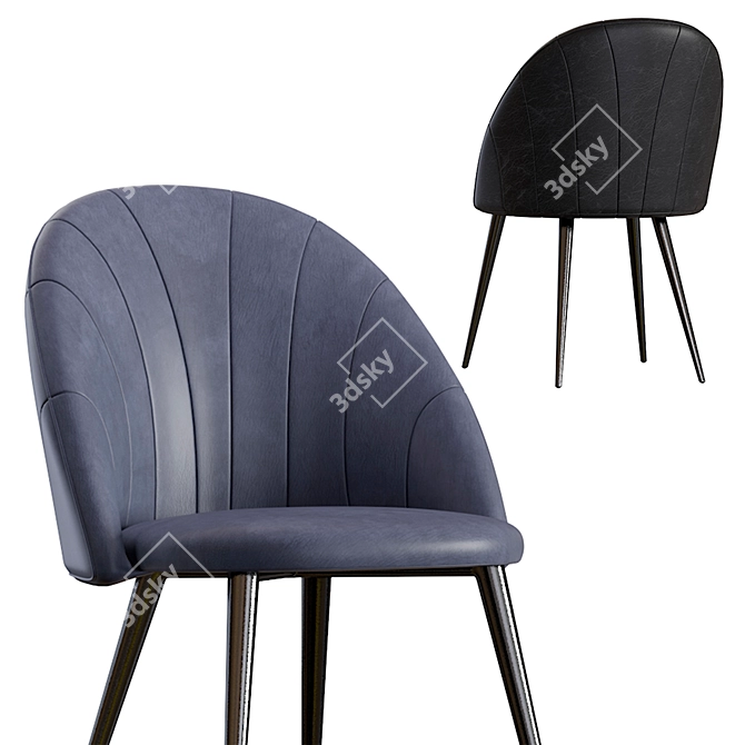 Paris Leather Deephouse Chair Set 3D model image 4