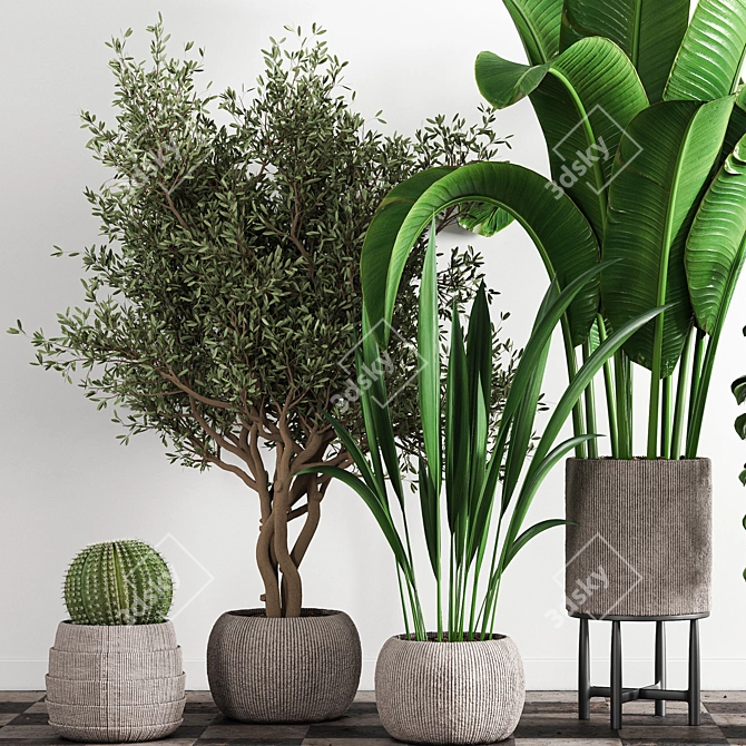 Sleek Indoor Plant Stand 3D model image 3