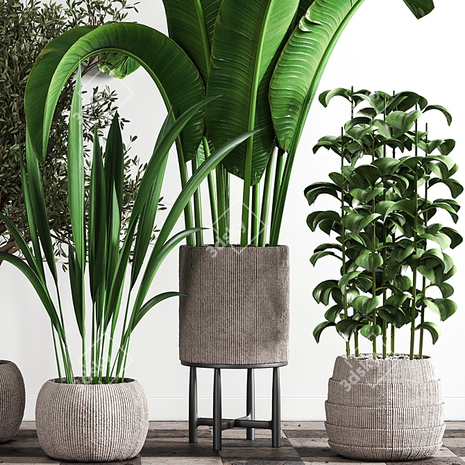 Sleek Indoor Plant Stand 3D model image 4