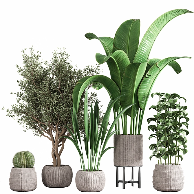 Sleek Indoor Plant Stand 3D model image 8