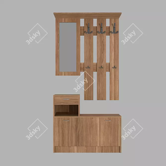 Sleek Modern Hallway Furniture 3D model image 2