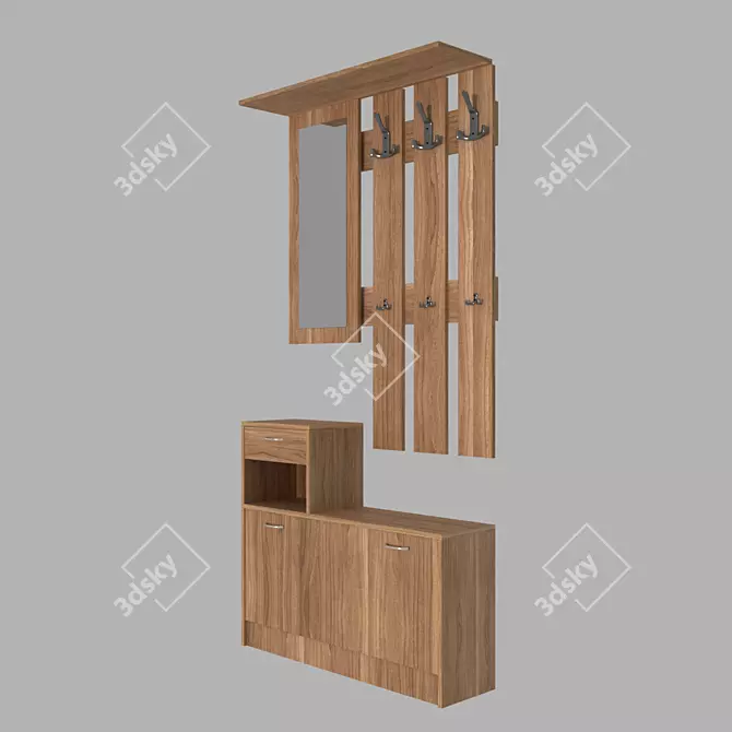 Sleek Modern Hallway Furniture 3D model image 3