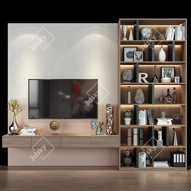 Modern TV Wall | 191 Collection 3D model image 1
