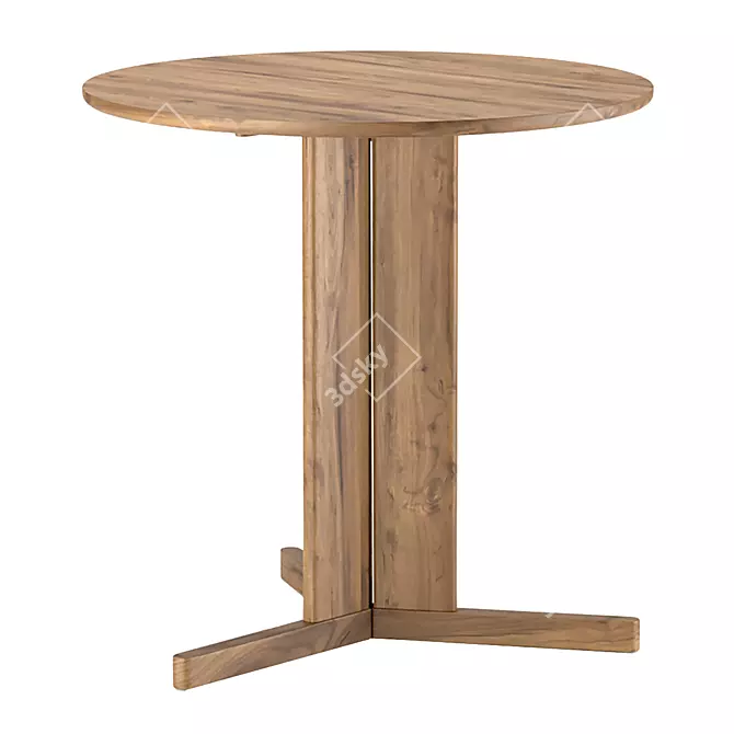 Sleek Scandinavian Trefoil Round Table 3D model image 1