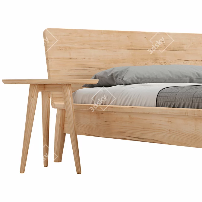 Elegant AETAS Bed, Impeccable Design 3D model image 3
