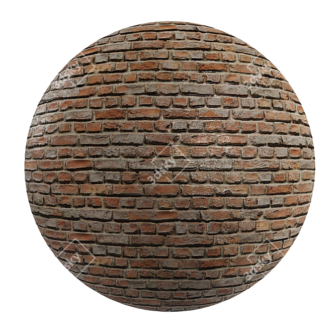 PBR Brick Loft: Rojo Gray Texture 3D model image 1