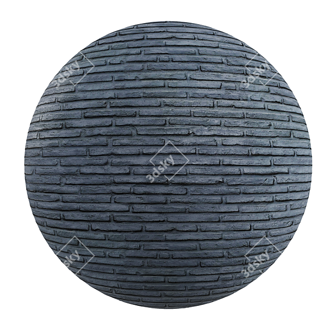 HD Seamless PBR Brick Anthracite 3D model image 1