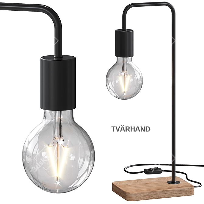 TVÄRHAND IKEA Table Lamp - Elegant and Efficient 3D model image 1