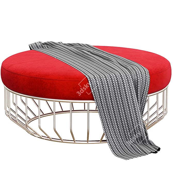 Minimalist Wired Ottoman 3D model image 2