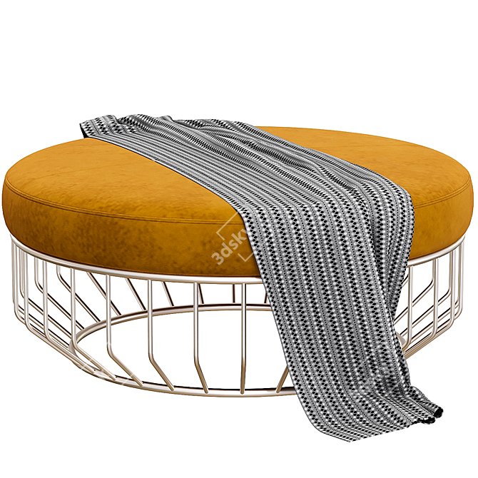 Minimalist Wired Ottoman 3D model image 3