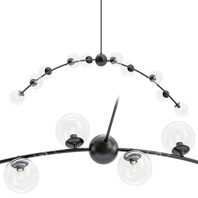 Elegant Arc Linear Chandelier 3D model image 1