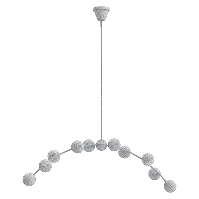 Elegant Arc Linear Chandelier 3D model image 2