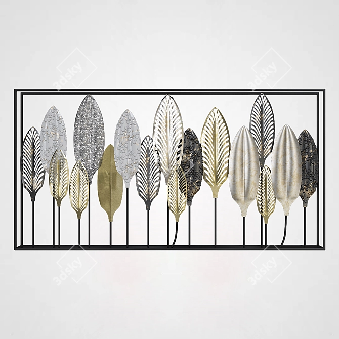 Elegant Leaf Wall Décor 3D model image 2