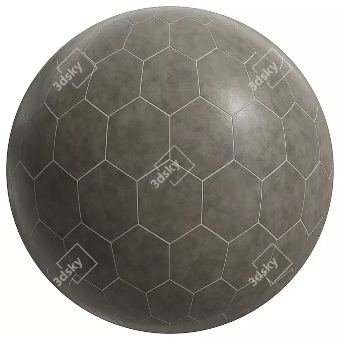 Hexagon Concrete Daltile: Taupe & Gray 3D model image 3