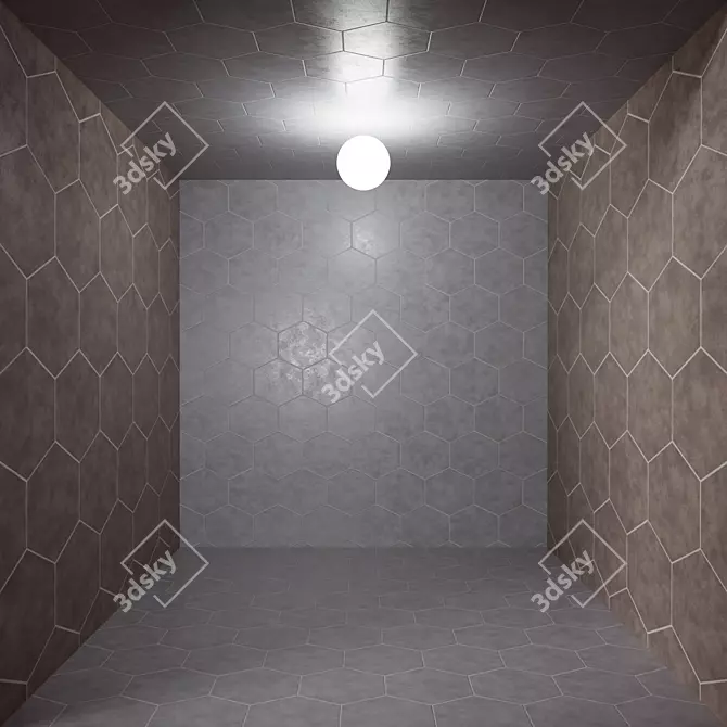 Hexagon Concrete Daltile: Taupe & Gray 3D model image 4