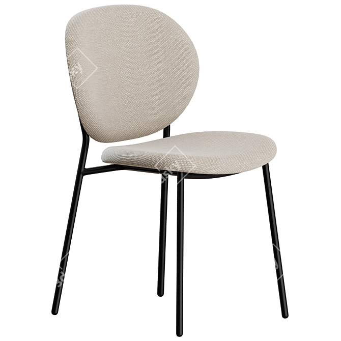 Retro-Style Ines Chairs: Elegant & Stylish 3D model image 2