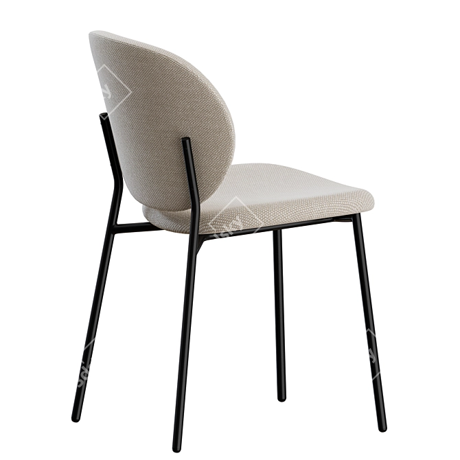 Retro-Style Ines Chairs: Elegant & Stylish 3D model image 6