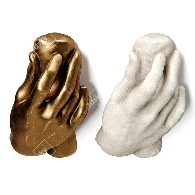 Sculpted Hand Wall Art 3D model image 4