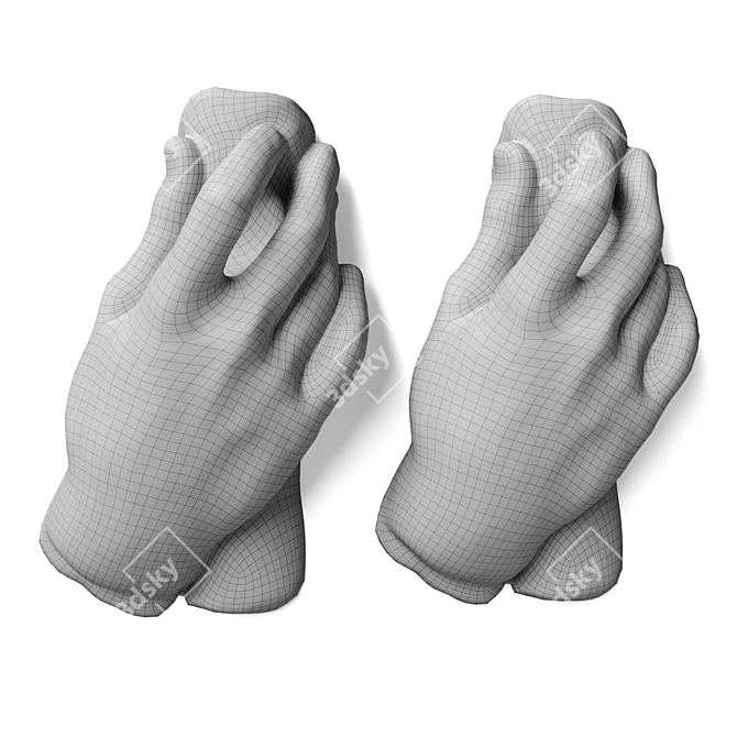 Sculpted Hand Wall Art 3D model image 5