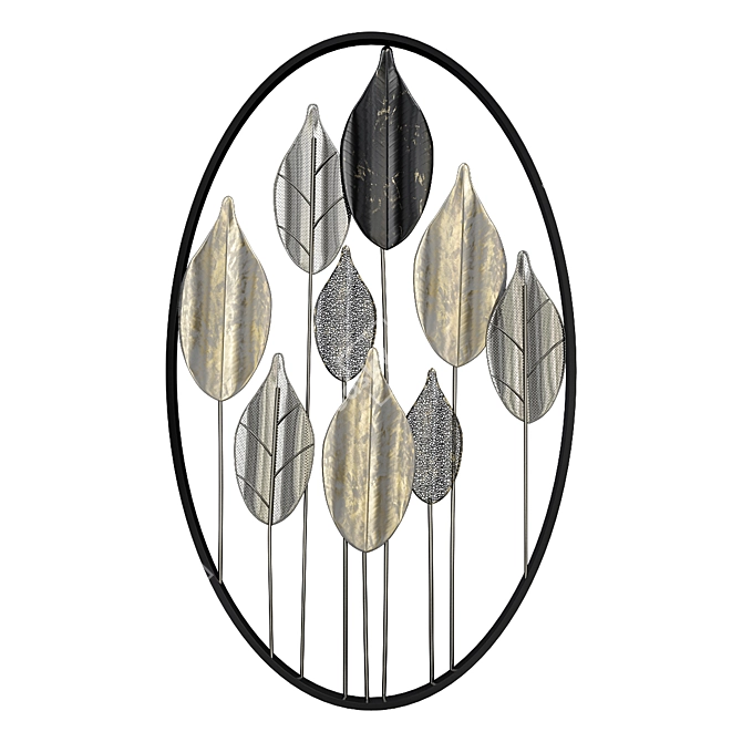 Elegant Leaf Wall Decor 3D model image 1