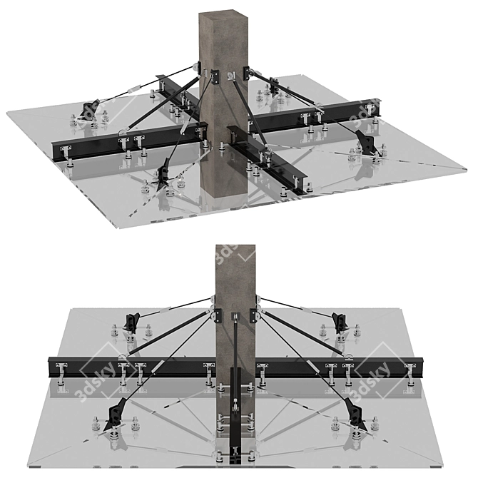 Suspended Glass Canopy 3D model image 1