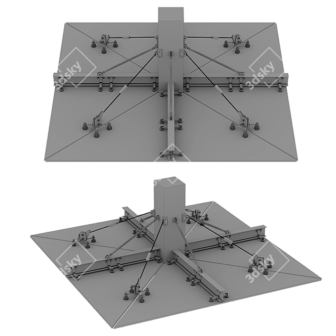 Suspended Glass Canopy 3D model image 3