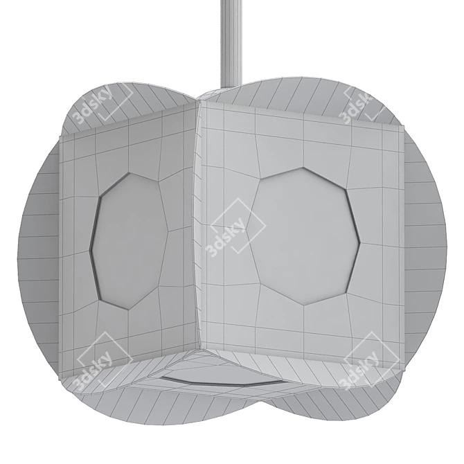 Elegant Brass Cube Pendant 3D model image 2