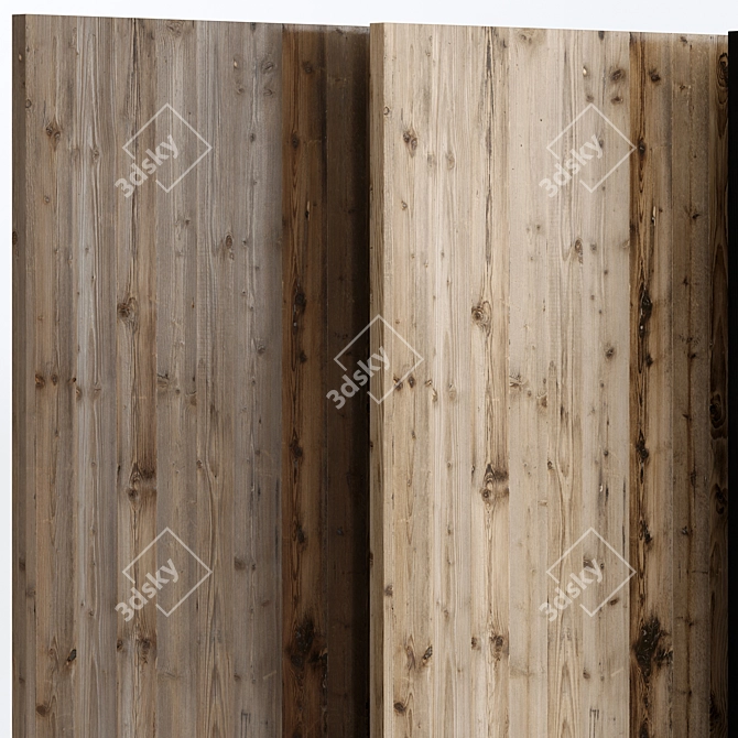 14 Wood with 3 Material Options 3D model image 2