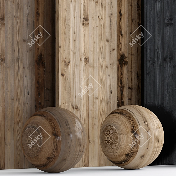 14 Wood with 3 Material Options 3D model image 3