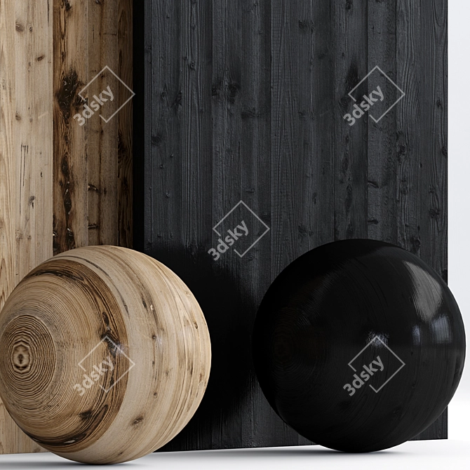 14 Wood with 3 Material Options 3D model image 4