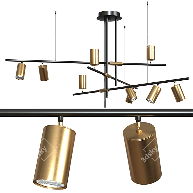 Elegant Axmar 9Light Pendant 3D model image 3